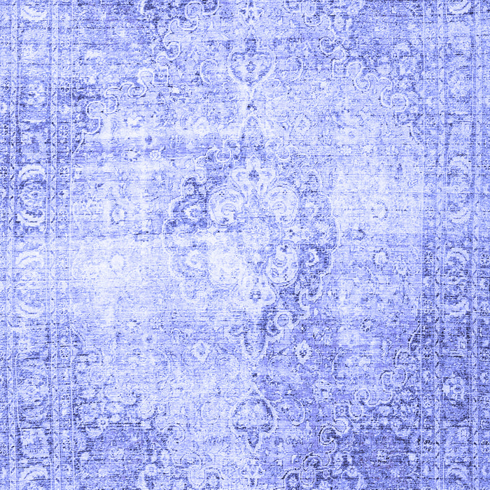Machine Washable Persian Blue Traditional Rug, wshtr4468blu