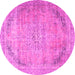 Round Persian Pink Traditional Rug, tr4469pnk