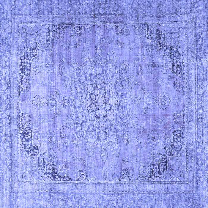 Square Machine Washable Persian Blue Traditional Rug, wshtr4469blu