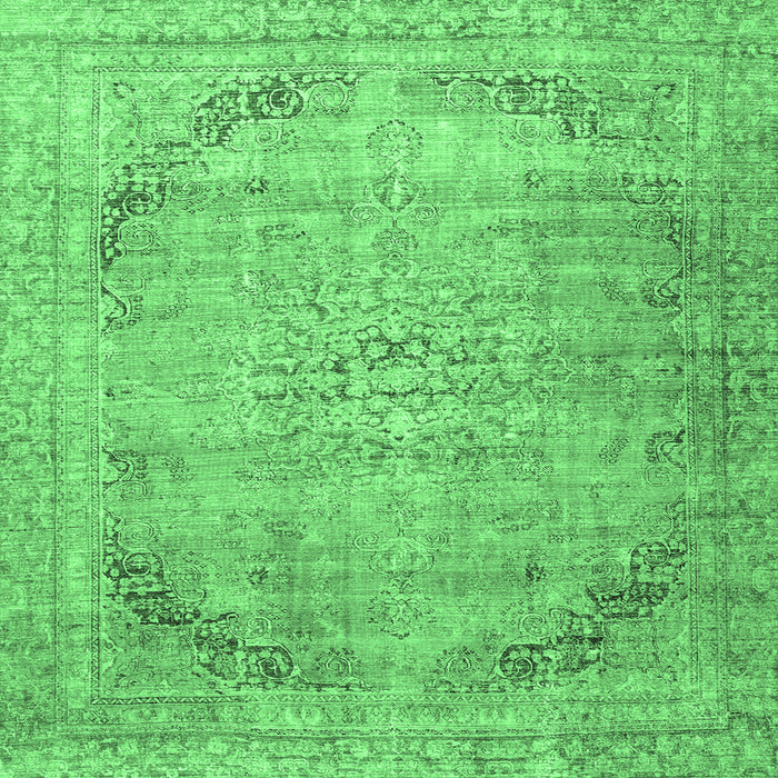 Square Persian Emerald Green Traditional Rug, tr4469emgrn
