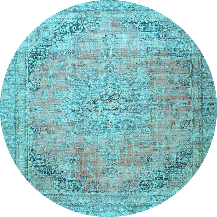 Round Persian Light Blue Traditional Rug, tr4469lblu