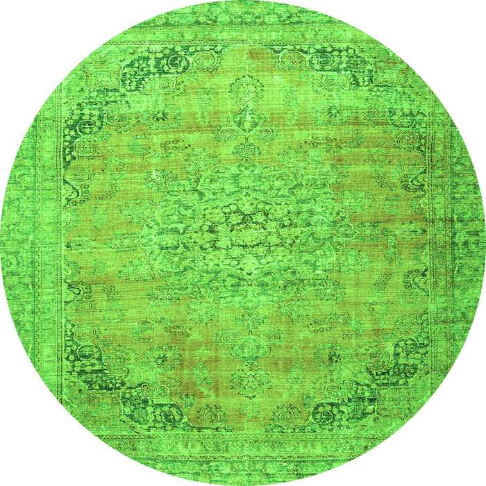 Square Persian Green Traditional Rug, tr4469grn