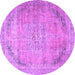 Round Persian Purple Traditional Rug, tr4469pur