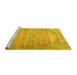 Sideview of Machine Washable Persian Yellow Traditional Rug, wshtr4469yw