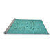 Sideview of Machine Washable Persian Light Blue Traditional Rug, wshtr446lblu