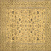 Square Machine Washable Persian Brown Traditional Rug, wshtr446brn