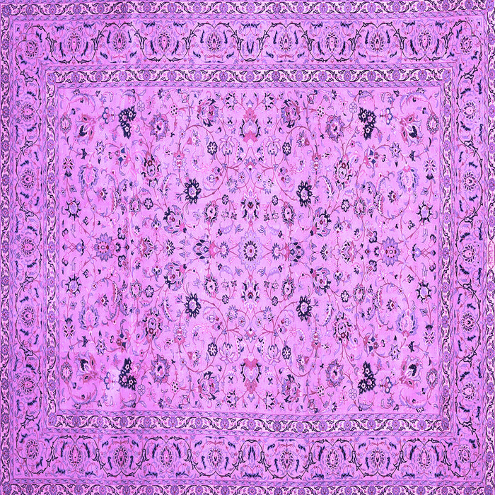 Square Machine Washable Persian Purple Traditional Area Rugs, wshtr446pur