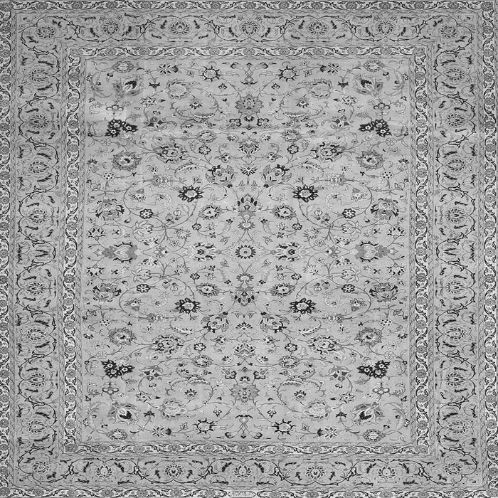 Round Machine Washable Persian Gray Traditional Rug, wshtr446gry