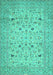 Machine Washable Persian Turquoise Traditional Area Rugs, wshtr446turq