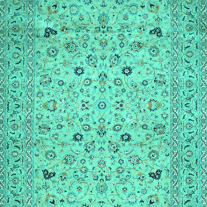 Machine Washable Persian Turquoise Traditional Area Rugs, wshtr446turq