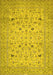 Machine Washable Persian Yellow Traditional Rug, wshtr446yw
