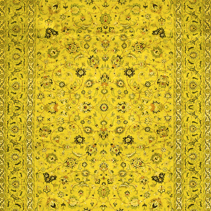 Machine Washable Persian Yellow Traditional Rug, wshtr446yw