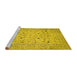 Sideview of Machine Washable Persian Yellow Traditional Rug, wshtr446yw