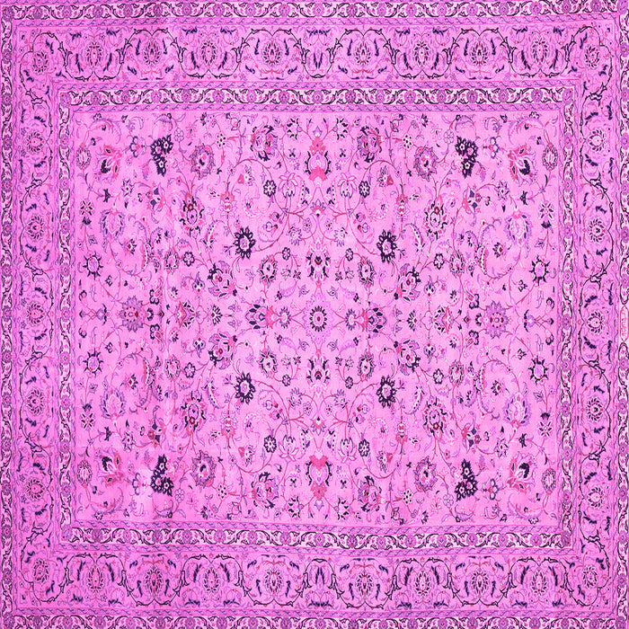 Square Machine Washable Persian Pink Traditional Rug, wshtr446pnk