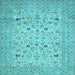 Square Machine Washable Persian Light Blue Traditional Rug, wshtr446lblu