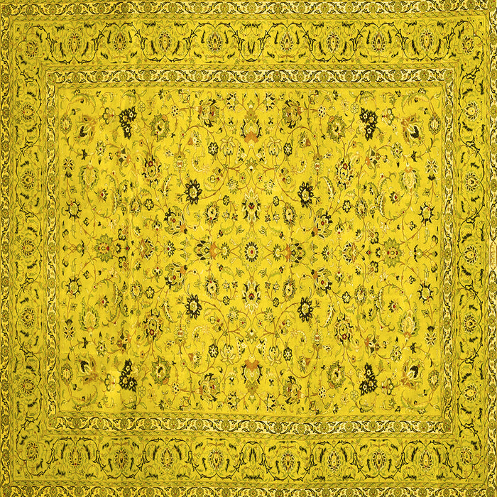 Square Persian Yellow Traditional Rug, tr446yw
