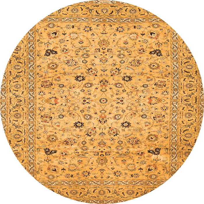 Square Persian Orange Traditional Rug, tr446org