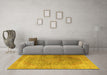 Machine Washable Persian Yellow Traditional Rug in a Living Room, wshtr4470yw