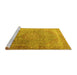 Sideview of Machine Washable Persian Yellow Traditional Rug, wshtr4470yw