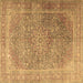 Square Persian Brown Traditional Rug, tr4470brn