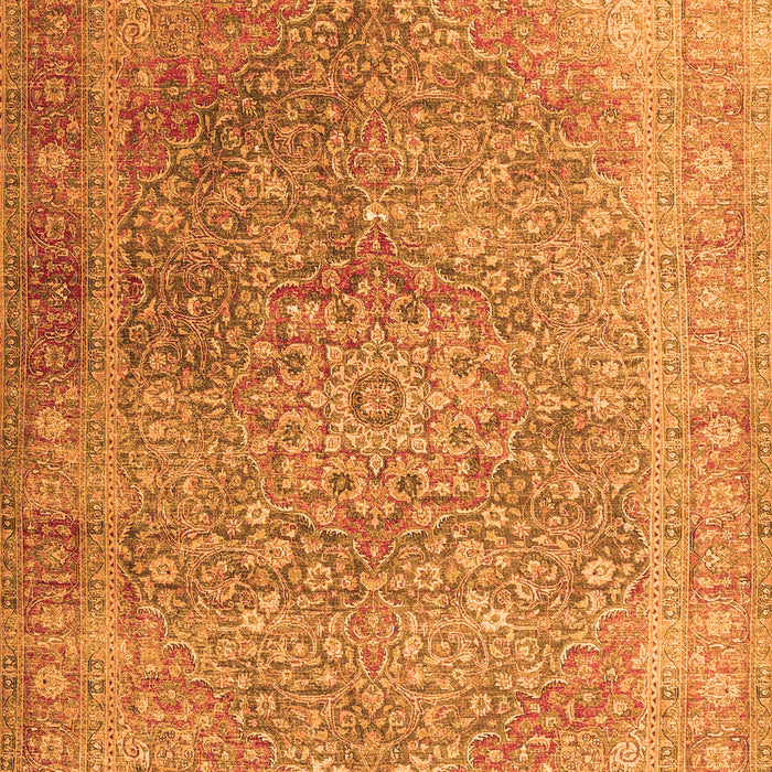 Serging Thickness of Machine Washable Persian Orange Traditional Area Rugs, wshtr4470org