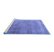 Sideview of Machine Washable Persian Blue Traditional Rug, wshtr4470blu