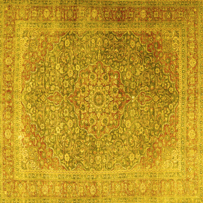 Square Persian Yellow Traditional Rug, tr4470yw