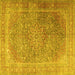 Square Persian Yellow Traditional Rug, tr4470yw