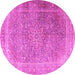 Round Persian Pink Traditional Rug, tr4470pnk