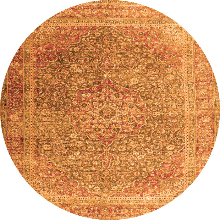Square Persian Orange Traditional Rug, tr4470org