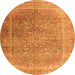 Square Persian Orange Traditional Rug, tr4470org