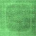 Square Persian Emerald Green Traditional Rug, tr4470emgrn