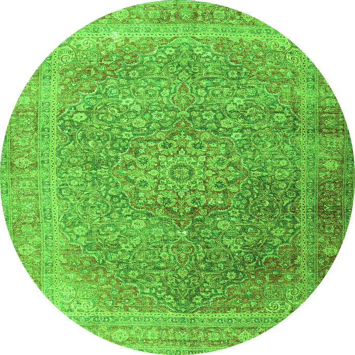 Square Persian Green Traditional Rug, tr4470grn