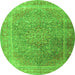 Square Persian Green Traditional Rug, tr4470grn