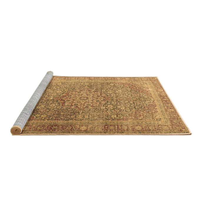 Sideview of Machine Washable Persian Brown Traditional Rug, wshtr4470brn