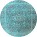 Round Persian Light Blue Traditional Rug, tr4470lblu
