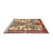 Sideview of Machine Washable Traditional Brown Red Rug, wshtr4471