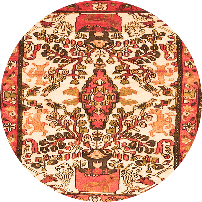 Square Medallion Orange Traditional Rug, tr4471org