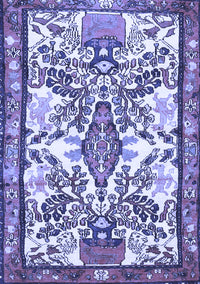 Medallion Blue Traditional Rug, tr4471blu