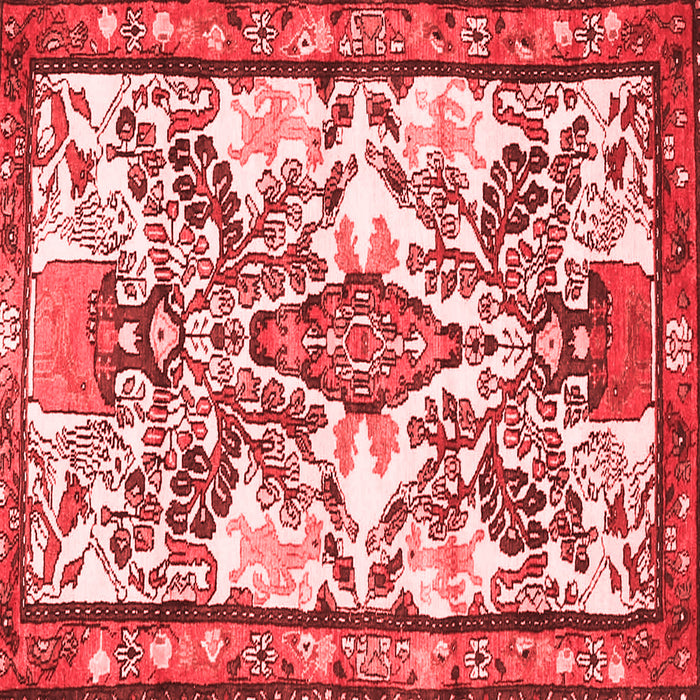 Machine Washable Medallion Red Traditional Rug, wshtr4471red