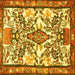 Square Medallion Yellow Traditional Rug, tr4471yw