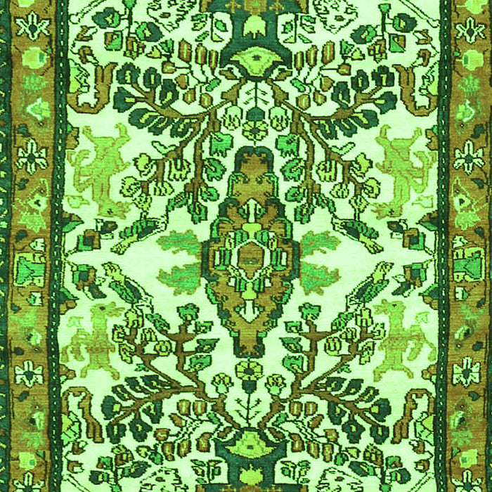 Medallion Green Traditional Rug, tr4471grn