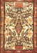 Machine Washable Medallion Brown Traditional Rug, wshtr4471brn