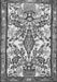 Serging Thickness of Machine Washable Medallion Gray Traditional Rug, wshtr4471gry