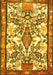 Medallion Yellow Traditional Rug, tr4471yw