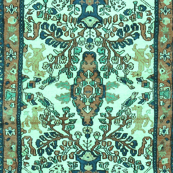 Medallion Turquoise Traditional Rug, tr4471turq