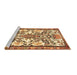 Sideview of Machine Washable Medallion Brown Traditional Rug, wshtr4471brn