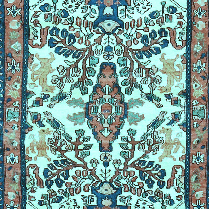 Medallion Light Blue Traditional Rug, tr4471lblu