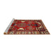 Sideview of Machine Washable Traditional Tomato Red Rug, wshtr4472