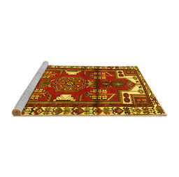 Sideview of Machine Washable Persian Yellow Traditional Rug, wshtr4472yw